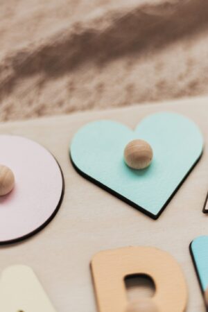 Pastel Name Puzzle, Busy Puzzle, Montessori Toys, Wooden Name with Numbers, Baby Shower Gift, 1st Birthday, Personalized Baby Puzzle