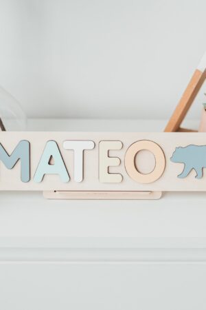 Baby Boy Name Puzzle With Plane at Extra Charge Keepsake Gift Personalized 1 Year Old Boy Custom Nephew Gift Easter Gifts For Toddlers