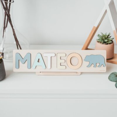 Baby Boy Name Puzzle With Plane at Extra Charge Keepsake Gift Personalized 1 Year Old Boy Custom Nephew Gift Easter Gifts For Toddlers