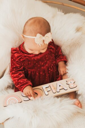 Personalized Name Puzzle With Pegs, First Easter Gift