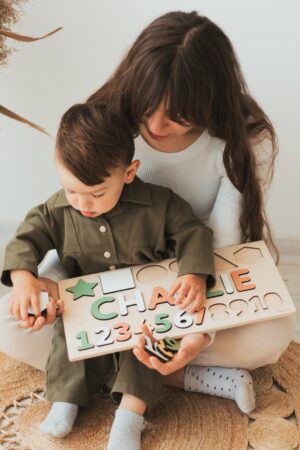 Educational Math Puzzle With Pegs at Extra Charge, Montessori Board With Shapes & Numbers, 2nd Birthday Gift, Custom Toddler Easter Gifts