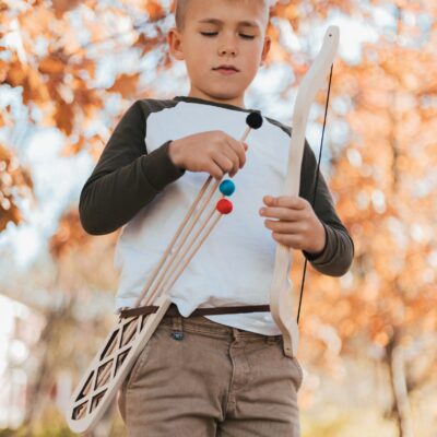 Wooden Archery Set, Endraved Bow And Wooden Arrows, Quiver at Extra Charge, Personalized Gift, Hunting Outdoor Game For Family, Toy For Kids