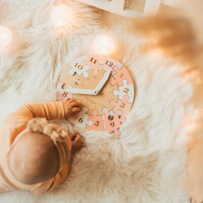 Ready To Ship Wooden Clock Puzzle, Educational Toy For Kids, Baby Nursery Decor, Montessori Toddler Toy, Girl Birthday Gift, Kids Room Decor