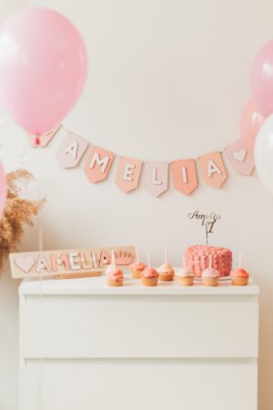 Wooden Name Garland, Reusable Name Banner, Baby Shower Decoration, Baby Girl 1st Birthday, Nursery Decor, Flags And Bunting, Party Decor