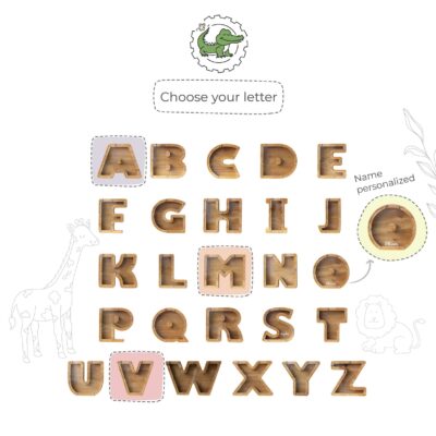 Custom Letter Piggy Bank, Personalized Gifts For Kids, Baby Room Decor, Wooden Piggy Bank For Teens And Adults, Coin Bank, Christmas Gifts