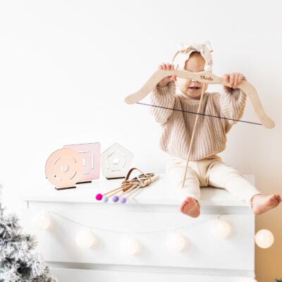 Wooden Archery Set For Boys and Girls, Child Engraved Bow, Best Christmas Gift For Kids, Pretend Play, Hunting Outdoor Toys, Waldorf Toys
