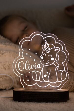 Personalized Night Light For Kids, Teen Night Light, Birthday Child Gift, Acrylic Night Light, Night Light Wood Custom Name, Nursery Light