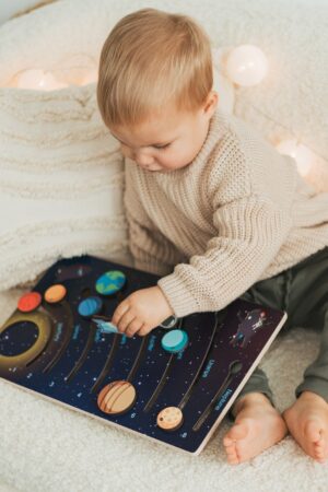 Name Puzzle with Planets of the Solar System, Space Nursery, Educational Toy with Planets, Sun and Earth Baby Shower Gift, Christmas Gifts