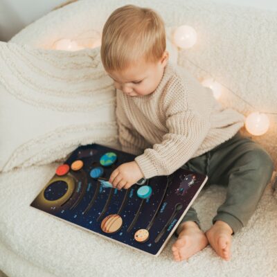 Name Puzzle with Planets of the Solar System, Space Nursery, Educational Toy with Planets, Sun and Earth Baby Shower Gift, Christmas Gifts