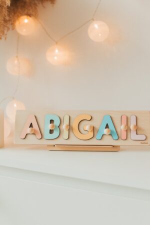Simple Name Puzzle. Baby Boy Christmas Gift. Montessori Toy 1 Year Old. Wooden Sensory Toy. Baby Shower. Baptism Gift. Nursery Name Sign.
