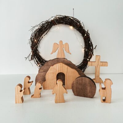 Easter Empty Tomb Scene. Wooden Resurrection Scene Set. He Is Risen. Christian Easter Decorations. Religious Easter Gifts. Easter Decor.