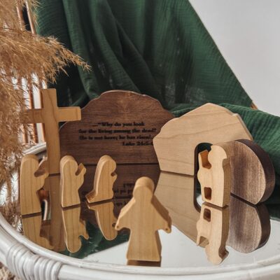 Jesus is Risen, Resurrection Scene, Easter Nativity Set, Wooden Easter Home Decor, Easter Family Gifts, Holiday Decoration