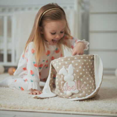 Personalized Easter Baskets. First Easter Gift. Embroidered Baskets For Kids. Easter Egg Hunt. Easter Games. Boys And Girl Easter Baskets.