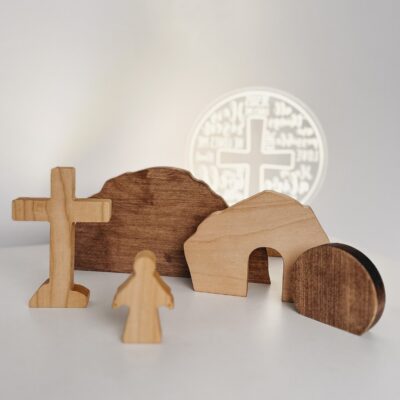 Reusable Easter Decor. Easter Empty Tomb Scene. Wooden Resurrection Scene. He Is Risen. Christian Easter Decorations. Religious Easter Gift.