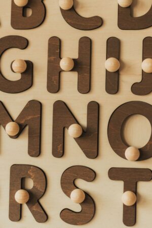 Natural Wooden Alphabet Puzzle, Christmas Gifts For Kids