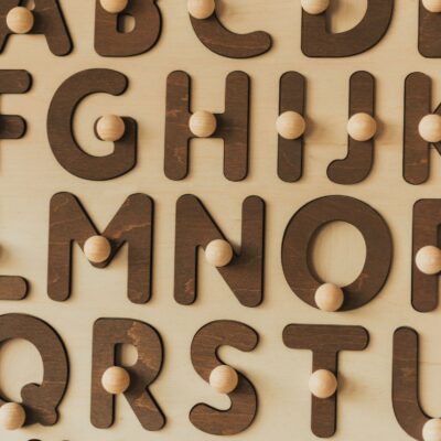 Natural Wooden Alphabet Puzzle, Christmas Gifts For Kids