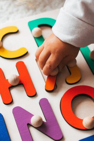Wooden Rainbow Alphabet Puzzle for Boy and Girl