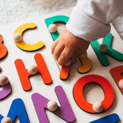 Wooden Rainbow Alphabet Puzzle for Boy and Girl