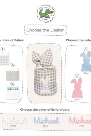 Custom Name Easter Bag Personalized Kids Easter Basket Fabric Basket With Name Easter Treat Bag Egg Basket For Easter Activities & Games