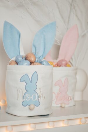 Baby Easter Basket. Personalized Easter Basket Girl or Boy. Embroidered Easter Bag For Easter Hunt. Gifts For Kids. Reusable Easter Bag.