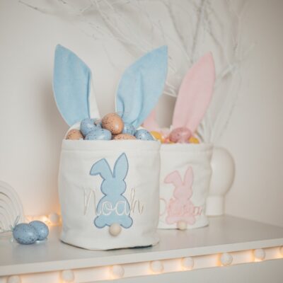 Cute Baby Girl Easter Basket, Custom Embroidered Easter Baskets For Boys, Personalized Easter Baskets, Easter Gifts For Kids, Teen Baskets