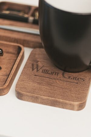 Desk Organizer, Headphone Holder, Office Accessories, Wooden Tray For Men, Personalized Father's Day Gift, Sticker Storage Box, Teacher Gift