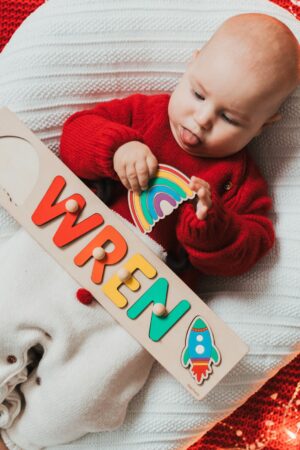 Name Puzzle With Pegs Personalized Wooden Name Puzzle Baby Girl Gift 1st Birthday Gift Montessori Toys For Toddlers Christmas Gift For Kids
