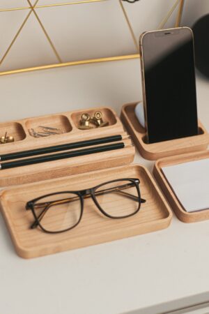 Custom Desk Organizer Personalized Mens Gift Wooden Desk Storage Monogram Gifts Office Decor Gift For Husband Fathers Day Gifts Teacher Gift