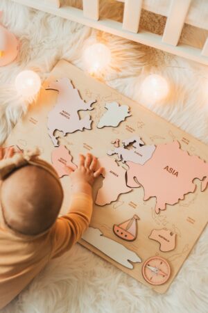 READY to Ship World Map Puzzle for Kids Gift Educational Puzzle for Toddlers Kids Room Decor Geography for Kids 3 Years Old Boy Gift