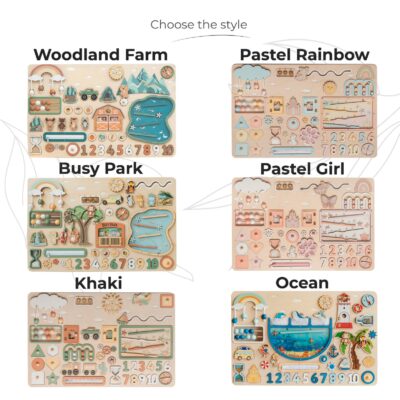 Wooden Busy Board EXTRA LARGE Busy Board With Montessori Sensory Activity Parts Developing Board Educational Toddler Toys Birthday Gift