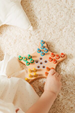 ONLY 3+ YEARS OLD Kids Montessori Activity Wooden Peacock Fine Motor Skill Toys Stacking & Sorting Toys Baby Gift Easter Basket Stuffers