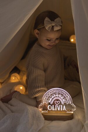 Baby Night Light, Cute Rainbow Night Light, Personalized Night Light, Custom Night Light, Baby Girl Gift, Rainbow Night Light, Gift For Kids