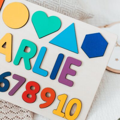 Rainbow Name Puzzle, Baby Name Sign, Baptism Gift, Child's Puzzle, Easter Gifts, Customized Gift for Godchild, Personalized Toddler