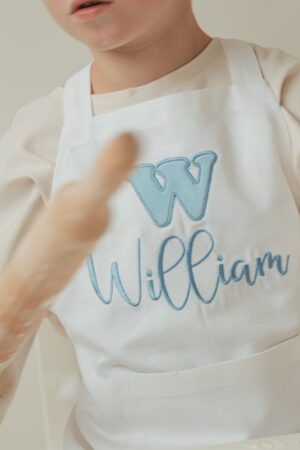 Beige Cell Kids Apron Personalized. 6 Styles And Adult Size Available. Toddler Apron With Name Embroidery. Custom Cooking Apron. Child Gift.