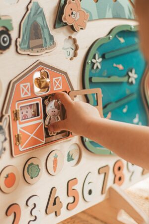 Custom Wooden Busy Board Maxi Busy Board For Toddler Nursery Decor Boy Handmade Toys Easter Gifts Montessori Kids Boho Toy Fast Shipping