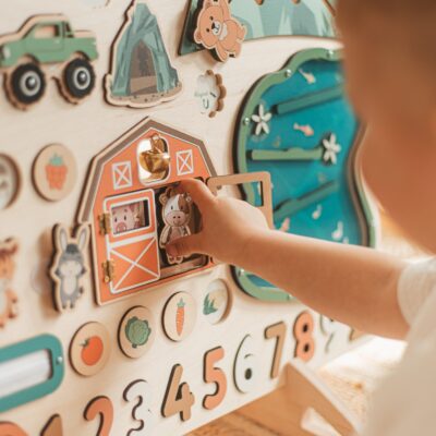 Custom Wooden Busy Board Maxi Busy Board For Toddler Nursery Decor Boy Handmade Toys Easter Gifts Montessori Kids Boho Toy Fast Shipping