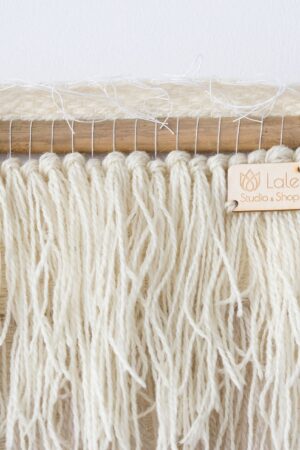 Shaggy Wall Decoration - Tapestry Woven Wool Wall Hanging - Modern Textile Art - Minimalist Fiber Art | Boho Wall Art - Minimal Wall Decor