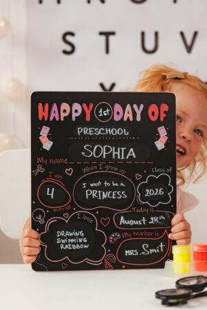 Get Ready To School. First Day of School Sign. First Day of Kindergarten. 1st Day of Preschool. Back to School Board. Reusable School Sign.