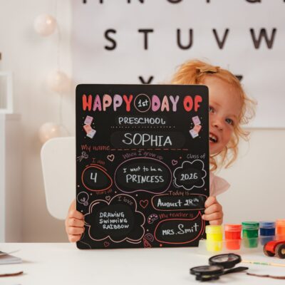 Get Ready To School. First Day of School Sign. First Day of Kindergarten. 1st Day of Preschool. Back to School Board. Reusable School Sign.
