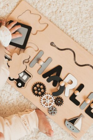 Baby Busy Board, Montessori Toys, Name Puzzle Toddler, Personalized Gifts, 2 Years Old Girl, Birthday Gifts For Kids, Sensory Board