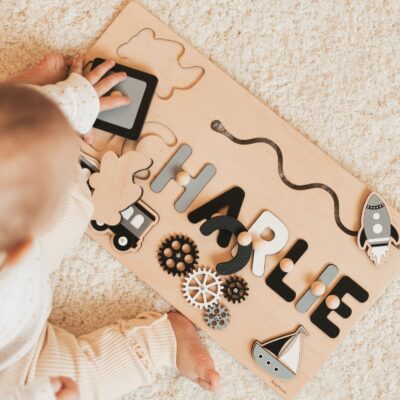 Baby Busy Board, Montessori Toys, Name Puzzle Toddler, Personalized Gifts, 2 Years Old Girl, Birthday Gifts For Kids, Sensory Board