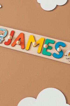 Baby Name Puzzle, 1st Birthday Gift, 1 Year Old Boy, Montessori Toddler Toys, Custom Wooden Name Puzzle, First Christmas Gift Personalized