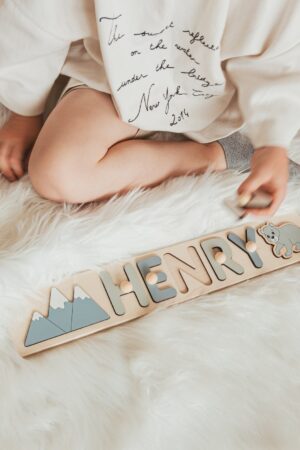 Personalized Baby Name Puzzle by BusyPuzzle - Baby Gift - Nursery Decor - First Easter Gift