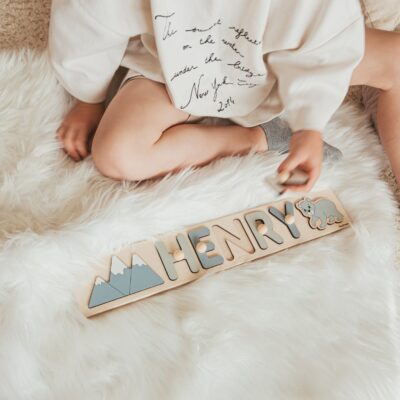 Personalized Baby Name Puzzle by BusyPuzzle - Baby Gift - Nursery Decor - First Easter Gift