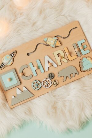 Wooden Toy Baby Girl Gift Personalized Name Puzzle 1st Birthday Gift Personalized Name Wood Puzzle First Easter Gift Custom Name Puzzle