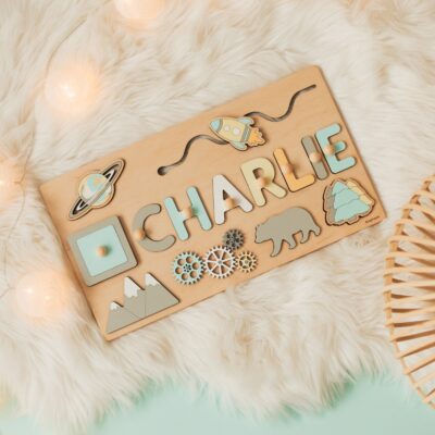 Wooden Toy Baby Girl Gift Personalized Name Puzzle 1st Birthday Gift Personalized Name Wood Puzzle First Easter Gift Custom Name Puzzle