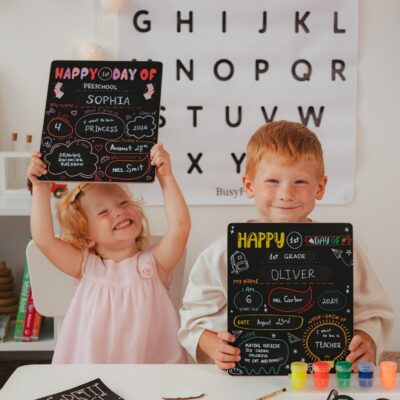 Editable Hand-painted First Day of Preschool Sign, 1st Day of School Photo Prop, Personalized School Board, Kindergarten Bulletin Board