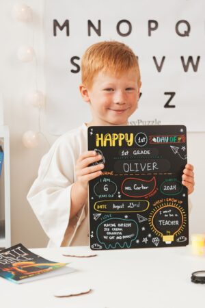 First Day of School Sign. First Day of Kindergarten. 1st Day of Preschool. Back to School Board. Reusable School Sign. Chalboard Elements.