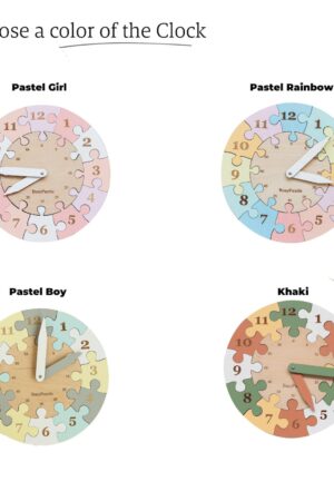 Ready To Ship Montessori Clock For Kids, Educational Toys, Nursery Decor, Wooden Toddler Clock Puzzle, Fine Motor Skills, Preschool Toys
