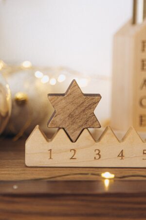 Candle Holders Christmas Coutdown Unique Advent Calendar Holiday Home Decor Christmas Decoration Fireplace Decor Wooden Festive Decor